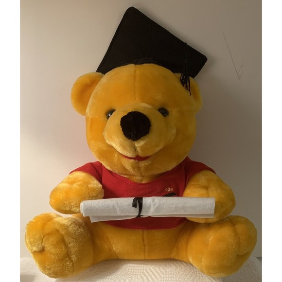 Golden Bear Winnie the Pooh Graduate with Diploma 14" Large Plush HTF - Picture 1 of 7